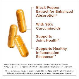Qunol Turmeric Curcumin with Black Pepper, 2250mg Turmeric Extract with 95% Curcuminoids, Extra Strength Turmeric Supplement, Enhanced Absorption, Joint Support Supplement, 150 Vegetarian Capsules