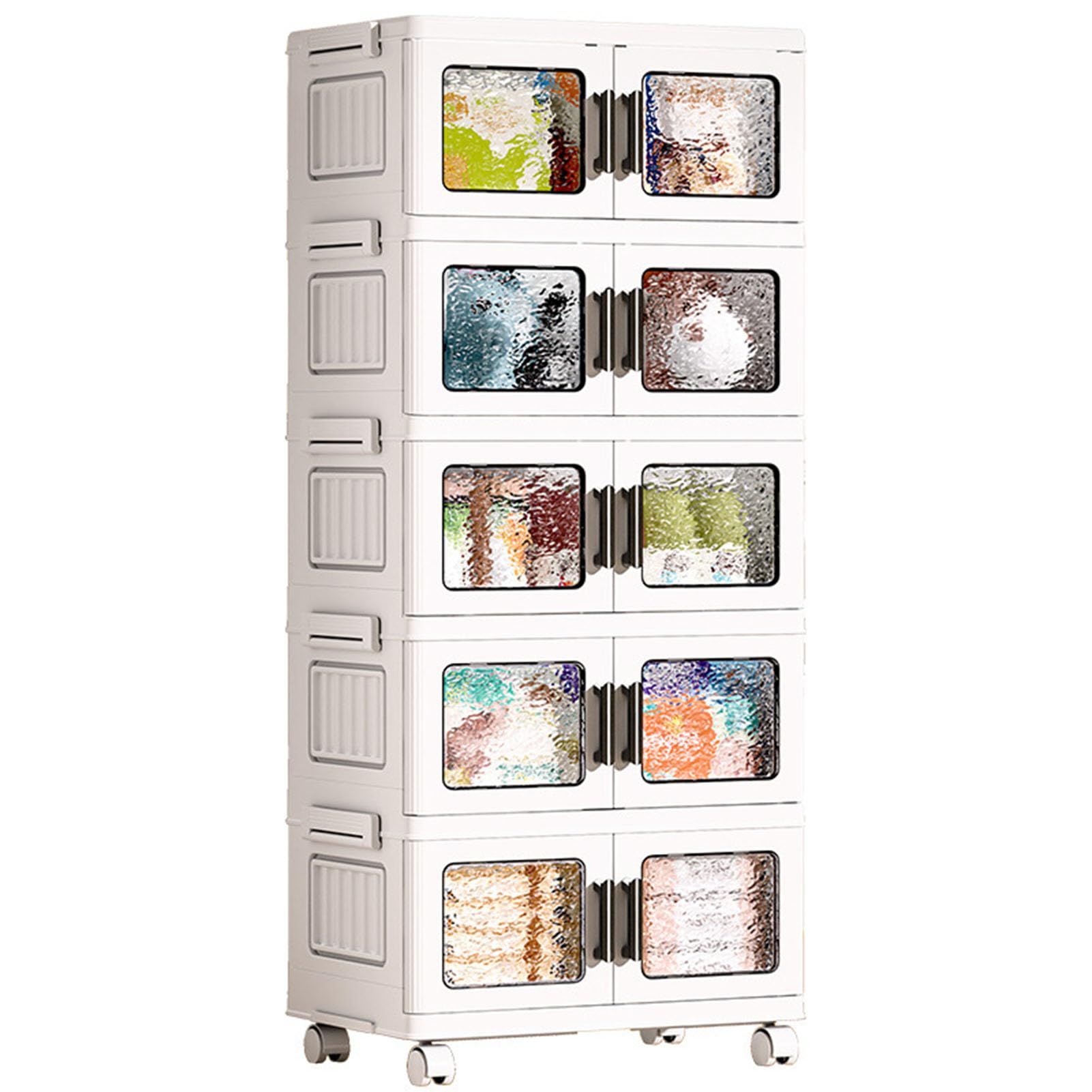 Bacs de rangement pliables haute résistance avec couvercles et paniers plastique armoire