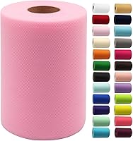 Vista 12 de Rollos de tela de tul rojo de 6 pulgadas por 100 yardas (300 pies), carrete de tela, cinta de tul para envoltura de regalos de Navidad, lazo de tutú