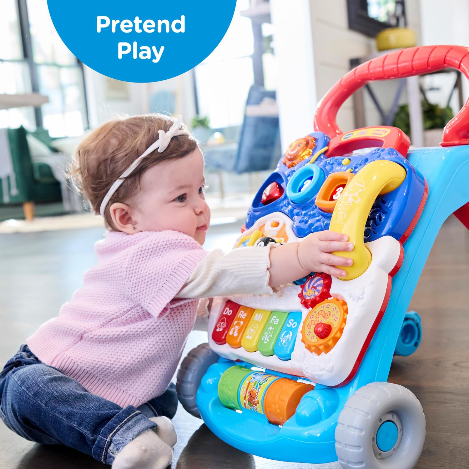 VTech Sit-to-Stand Learning Walker Frustration Free Packaging Blue product thumbnail 5