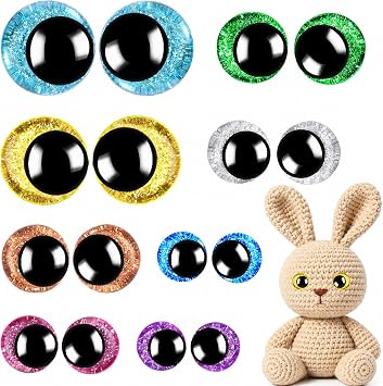KIGEAPUEL 160PCS Large Safety Eyes for Amigurumi Safety Eyes for Crocheting for DIY Dolls Puppets Bear Crafts Animals Amigurumi Making Supplies12-30MM