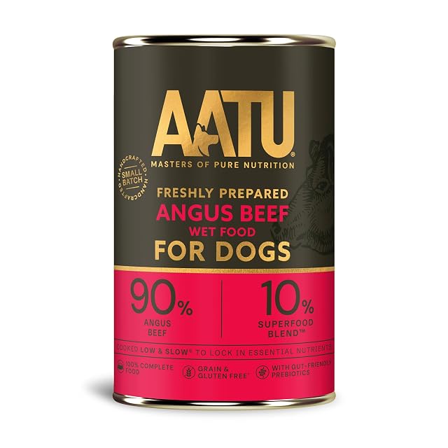 Foto 2 de 8 de AATU 90/10 Comida Húmeda Premium para Perros Adultos, Bife, Latas de 6x400g