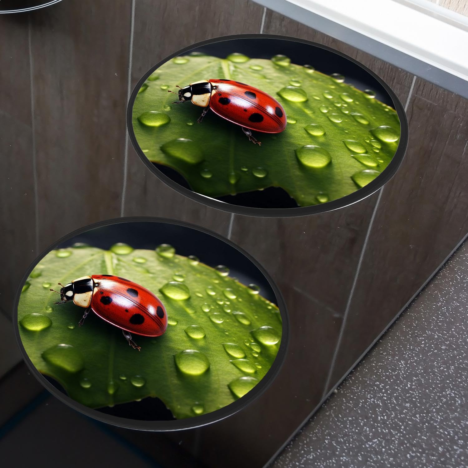 Ladybug Lovely Set of 4 Stove Burner Covers - Premium Round Electric Stove Range Protectors,8 IN & 10 IN