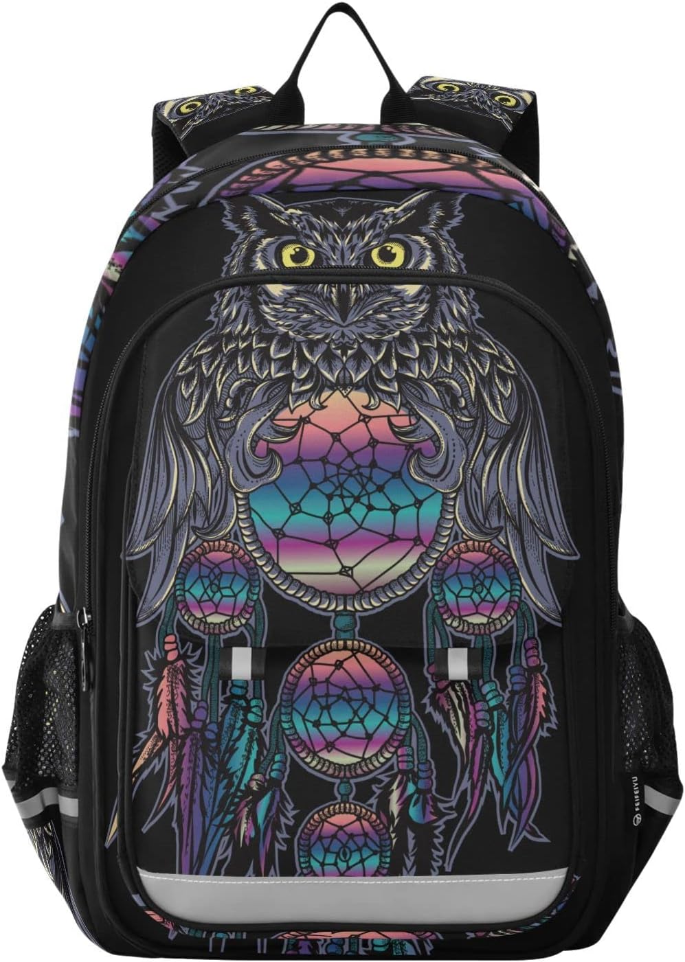 ALAZA Owl Rainbow Dream Catcher Laptop Backpack Purse for Women Men Travel Bag Casual Daypack with Compartment & Multiple Pockets