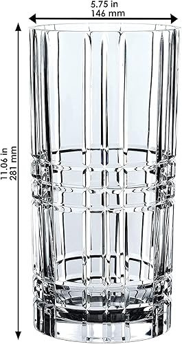Miniatura 3 de Nachtmann Colección cuadrada, jarrón de vidrio de 11 pulgadas, diseño geométrico moderno, cristal bávaro, transparente, apto para lavavajillas