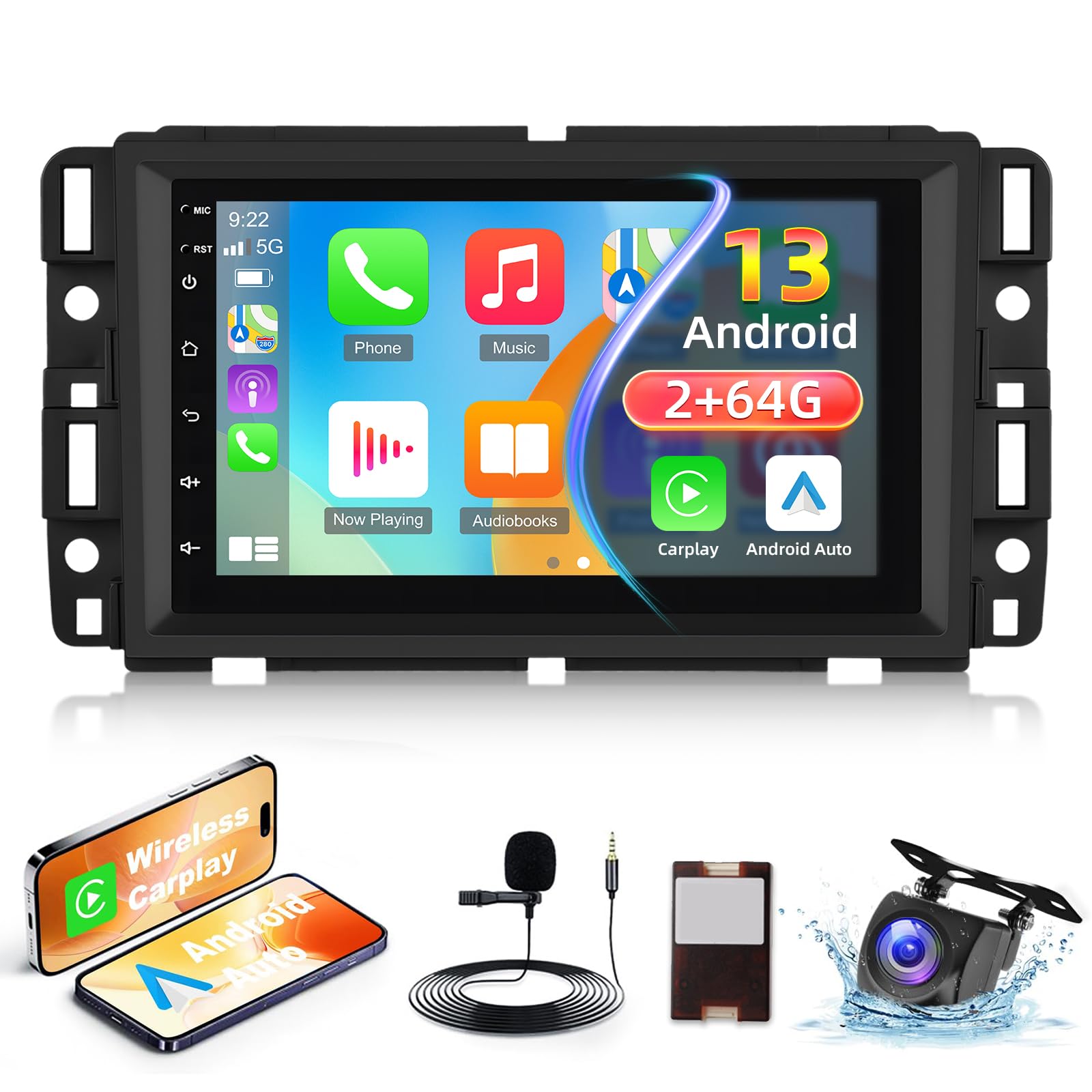 Android 13 Car Stereo With Wireless CarPlay/Android Auto For Chevy/GMC/Hummer 2003-2007 | 7" Touchscreen