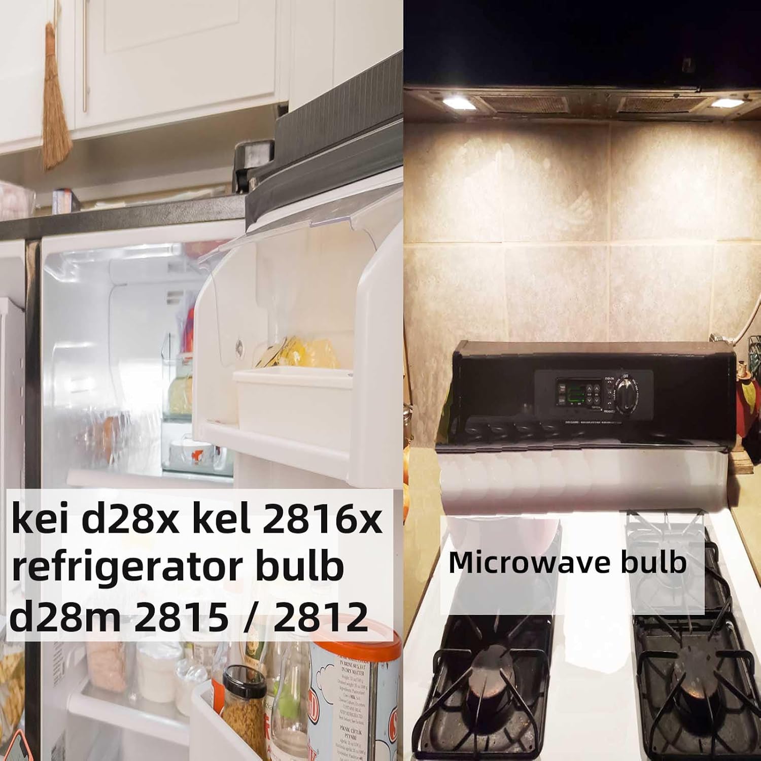 Led KEI D28X KEL 2816X Refrigerator Bulb 3W 2815 D28M Replacement Freezer Light Bulbs 100-265v E17 40w Halogen 500lm Equivalent Daylight White 6000K Pack of 2