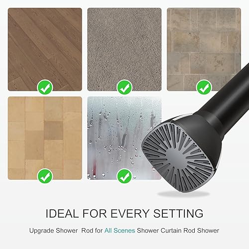 Miniatura 6 de Barra de cortina de ducha de tensión ajustable de 45 a 72 pulgadas, barra de tensión de resorte de acero inoxidable para ventana, ducha o armario y