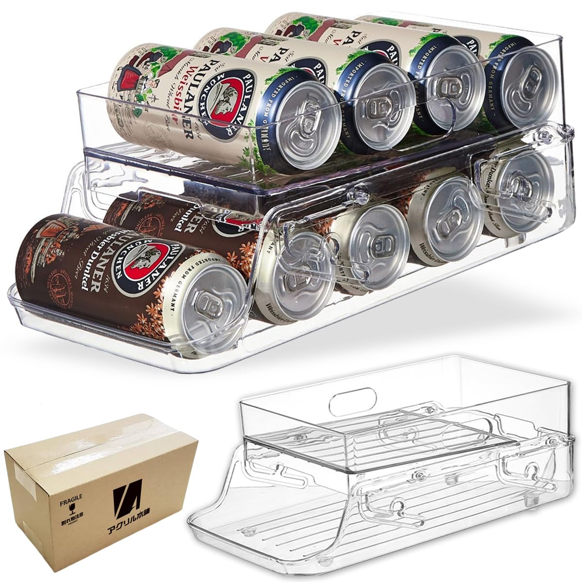 ⚛️ 冷蔵庫 収納 缶 ラック 冷蔵庫ラック 缶ホルダー 缶ストッカー Amazon｜アクリル本舗 缶ストッカー 缶収納ラック 缶ビールホルダー