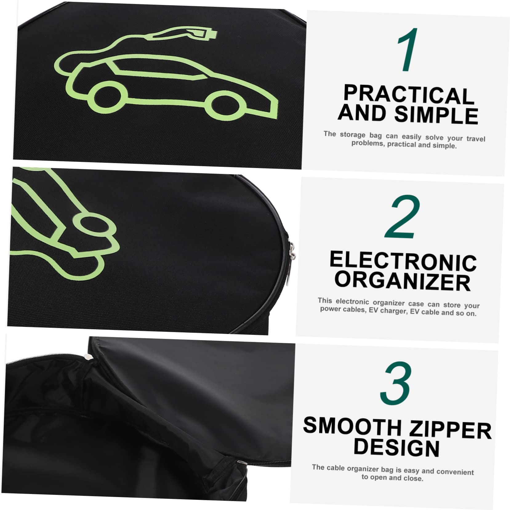 Bolsa De Cables Ev Estuche para Cargador De Vehículos Eléctricos Organizador Compacto Práctico Accesorio para Coche