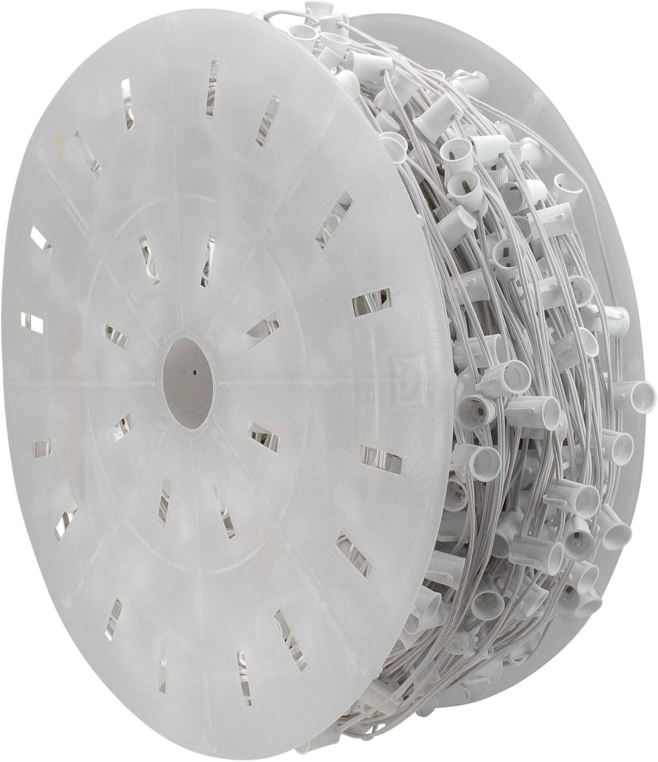 Onе-Dау Sаlе: Uр tо 80% оƒƒ 1000' Commercial C9 Christmas Light Socket Set Spool - 12 Spacing White Wire