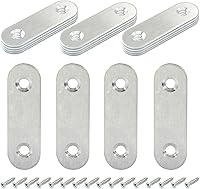 Vista 19 de Paquete de 16 soportes rectos de placa plana de acero inoxidable de 1.5 pulgadas, soporte de metal plano de 1.5 pulgadas, soportes de metal de 1.5