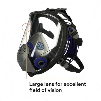 3M Ultimate FX Full Facepiece Reusable Respirator, FF-401, NIOSH, ANSI, Six-Strap Harness for a Secure Comfortable Fit, Cool Flow Valve, Passive Speaking Diaphragm, Small