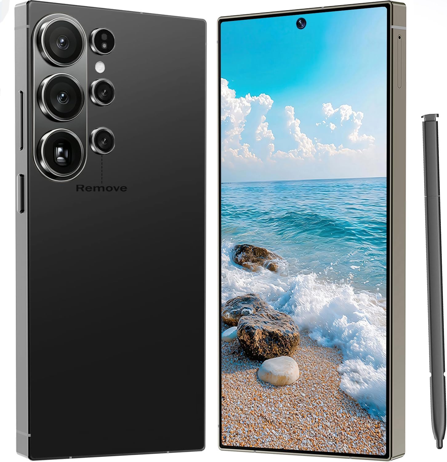 Unlocked I26 Ultra 5G Dual SIM Smartphone, 12GB+512GB, 6.99" HD Screen, Stylus Included, 7000mAh Battery, 48MP Front & 108MP Rear Camera, Android System (Black)