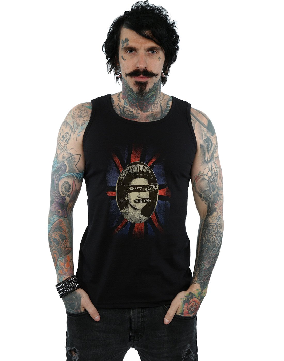 Sex Pistols Men's God Save The Queen Vest Black Large