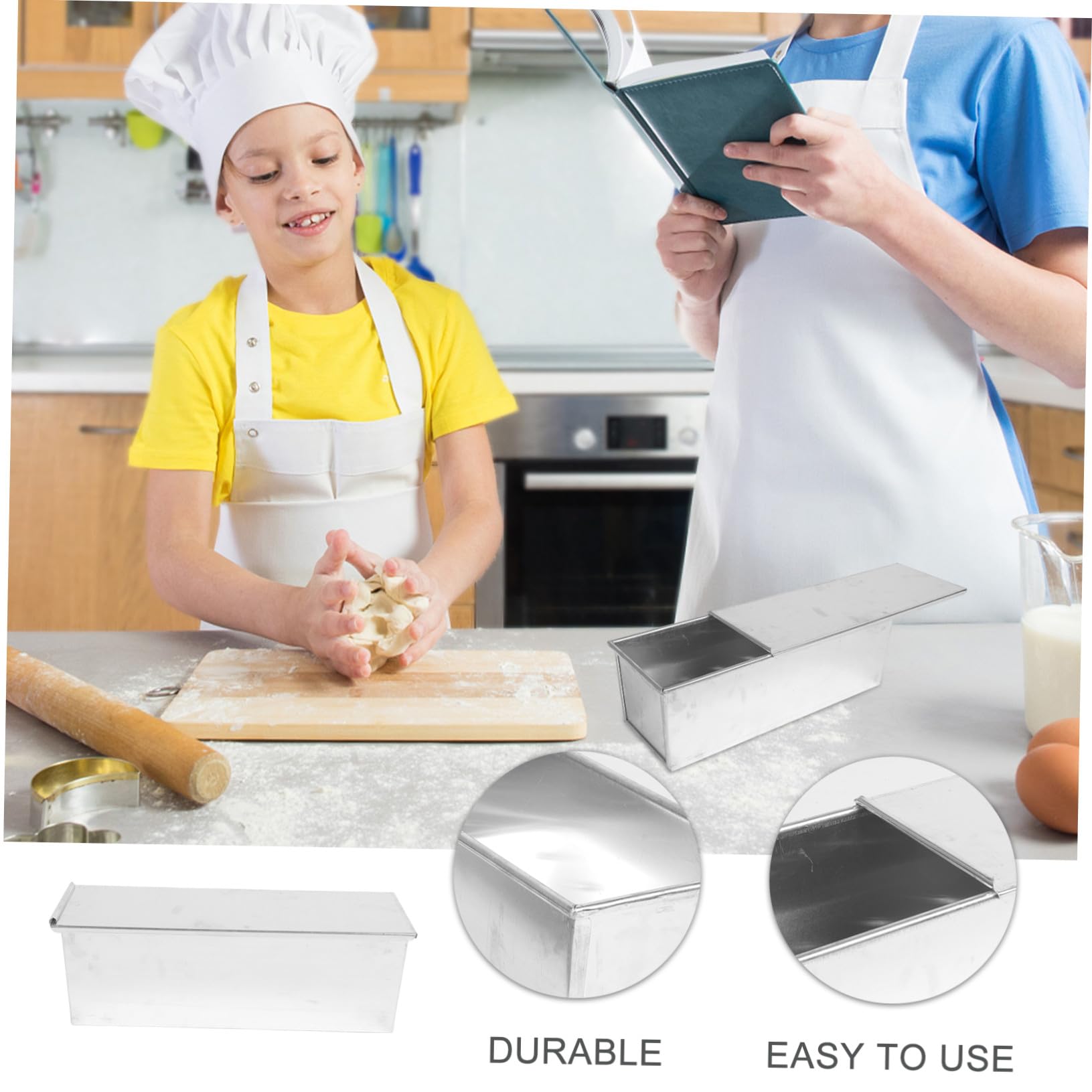 ULTECHNOVO Toastform mit Deckel Antihaftbeschichtung für Kuchen Toast und Brot Gute Wärmeleitung Einfache Reinigung Robust und Langlebig