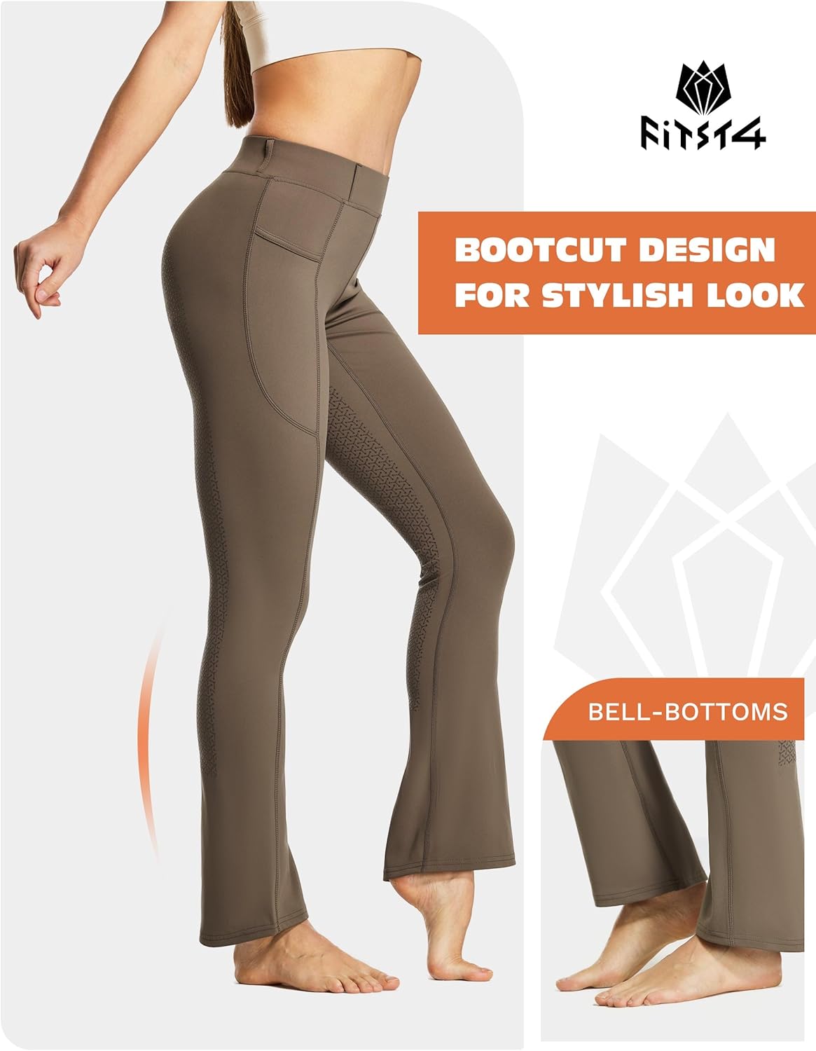 FitsT4 Sports Women's Full Seat Horse Riding Pants Bootcut Riding Tights with Pockets Equestrian Breeches for Women - Image 5