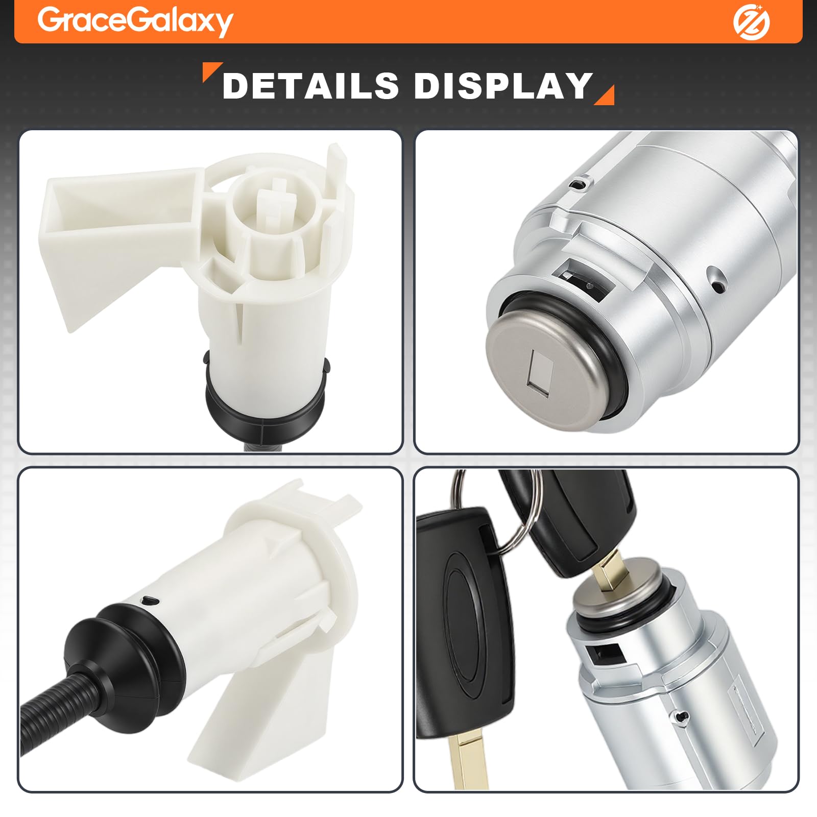 GRACEGALAXY Kit riparazione serratura cofano con due chiavi compatibile Focus C-Max 2003-2007 codice 4556337 3M5AR16B970AD