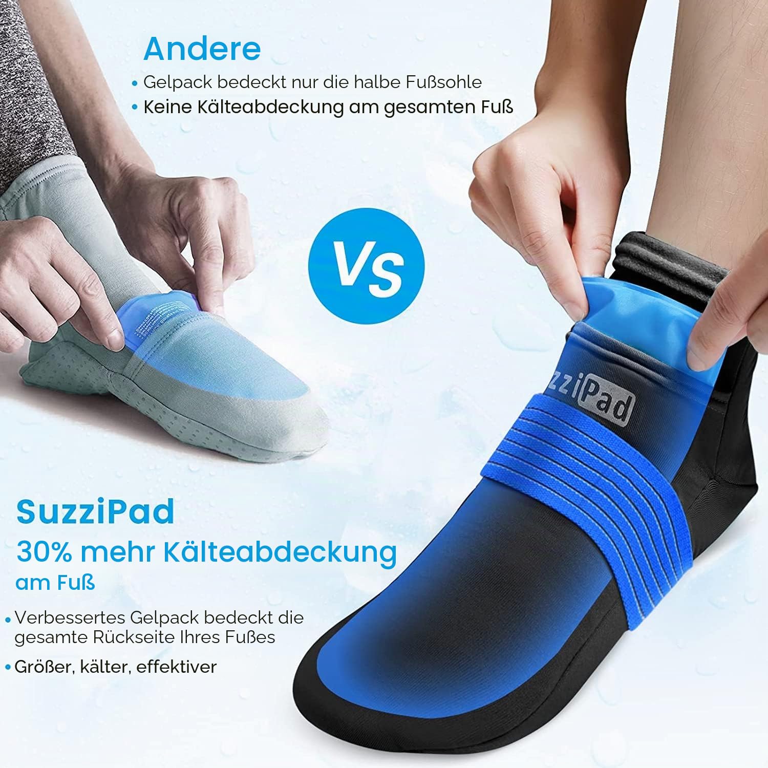 SuzziPad Ice Pack Stress Relief Cap & Cooling Socks & Cold Gloves for Chemotherapy, Comfort Items for Chemo Patients, Smoothe discomfort for feet, Head and Hand, S/M