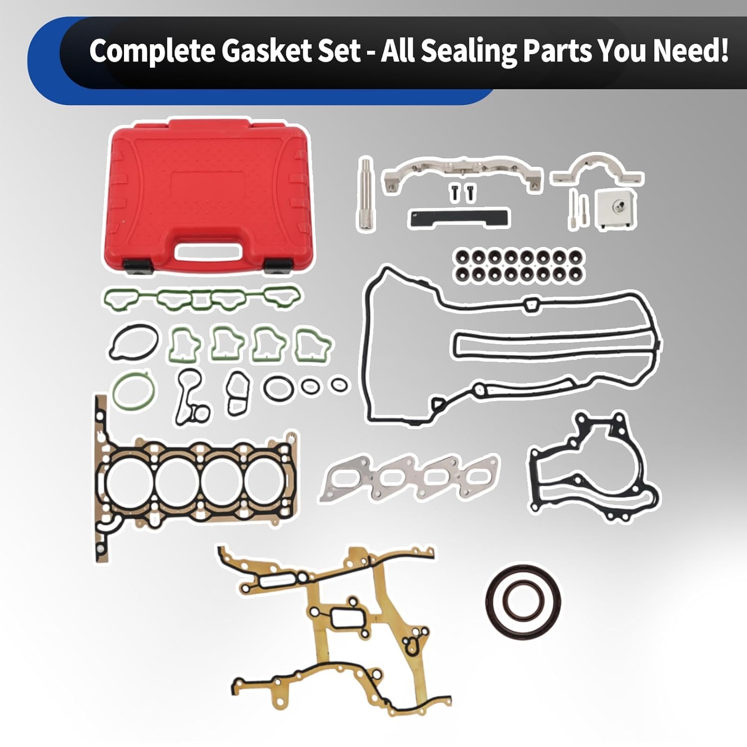 Engine Head Gasket Set & Turbo Engine Timing Tool Kit - Compatible with Cruze 1.4L Gas DOHC 2011-2015 Replace HS54898, HS26540PT-1