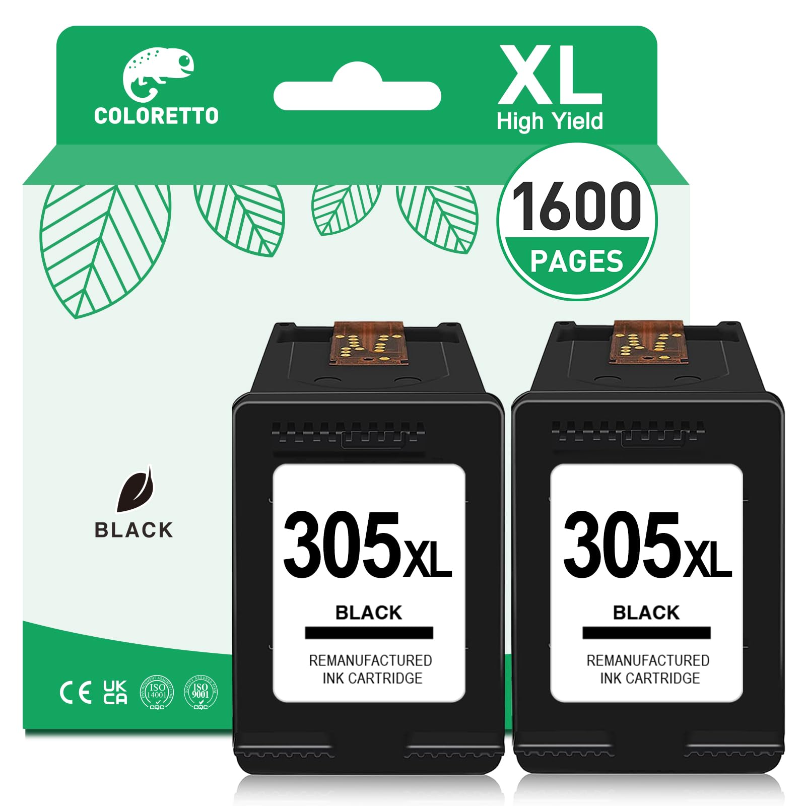 COLORETTO 305XL Ngero Cartuchos de Tinta para HP 305 XL DeskJet 4220e 2820e 2800e 2810e 2821e 2822e 2823e 4200e 4210e 4222e 4230e Tinta Impresora para HP 305 XL Negro Pack Cartucho para HP 305 XL