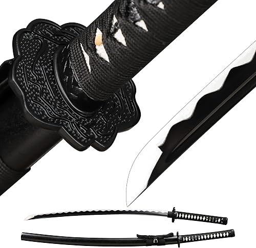 CHENGYING Katana Sword,Real 41 Inch 3.42 Pound Full Tang White Japanese Samurai Sword CY-2022ABUA-1,We Provide a Variety Katanas,Perfect for Gifts