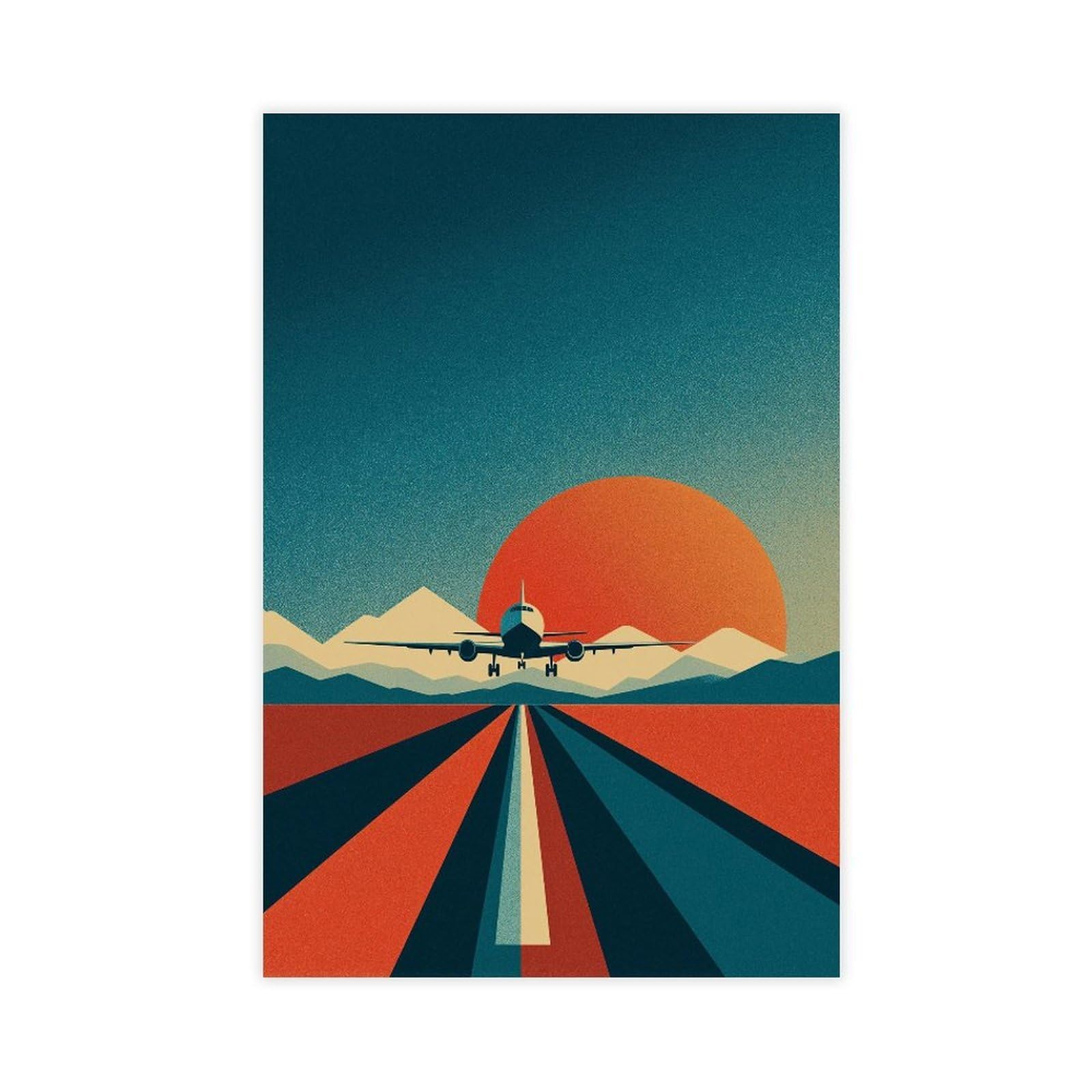 YWTJAX Vintage Aviation Poster Canvas Poster for Living Room Decor Gift