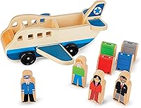 Vista 1 de Melissa & Doug Wooden Airplane Play Set with 4 Play Figures and 4 Suitcases