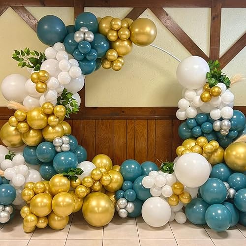 Miniatura 2 de Globos de color azul pavo real, 60 globos pequeños de 5 pulgadas, turquesa, verde azulado para arco de guirnalda de globos, redondos de 5 pulgadas