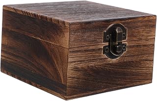 Rustic Wooden Storage Box for Jewelry Organization Compact Trinket Case with Hinged Lid Lightweight Design for Home and Keepsakes for and Gift Giving