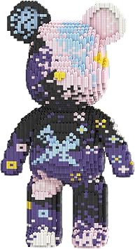 Purple Graffiti Bear Building Blocks 5400 PCS, Building Blocks for Adults & Teenager, 3D Micro DIY Building Block Sets, Teddy Blocks, Creative Toys Ideal Gift for Family & Friends