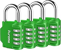 Vista 18 de Puroma - Candado impermeable de combinación de 4 dígitos, para intemperie, para casillero escolar o deportivo, valla, caja de herramientas, puerta