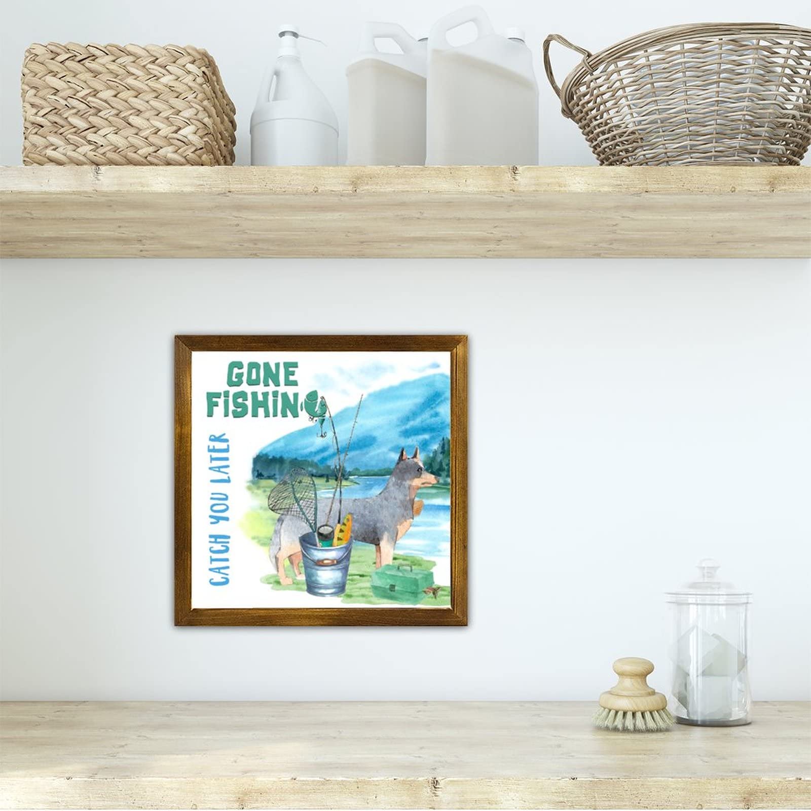 Targa Decorativa In Legno Con Pastore Tedesco - Cartello Da Parete 30x15 Cm, Rustico, Regalo Pet Lover