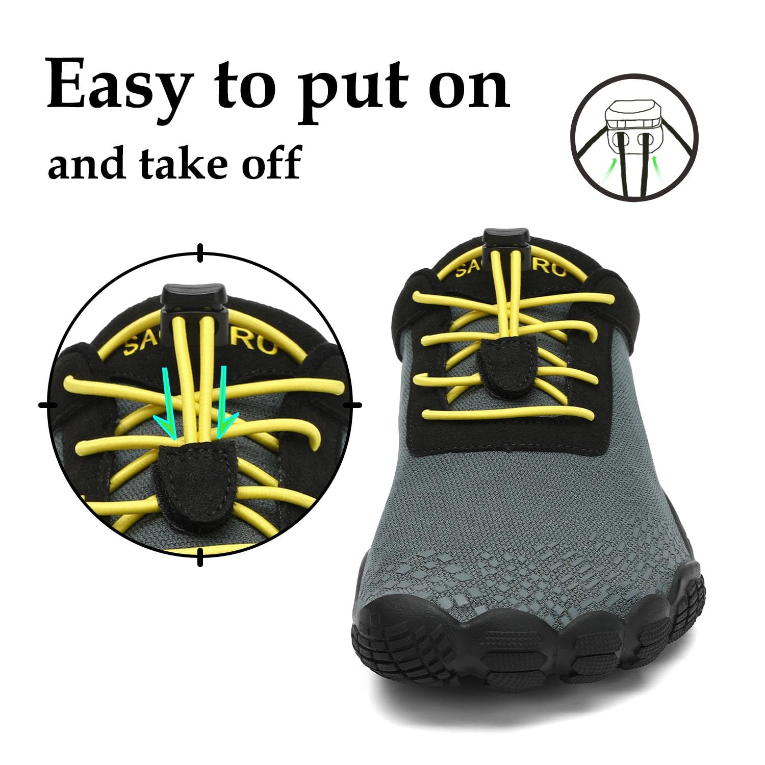 SAGUARO Scarpe Barefoot Minimaliste Uomo Donna - Scarpe Scogli Leggere Traspiranti Antiscivolo - con Padelle Larghe e Zero Gocce