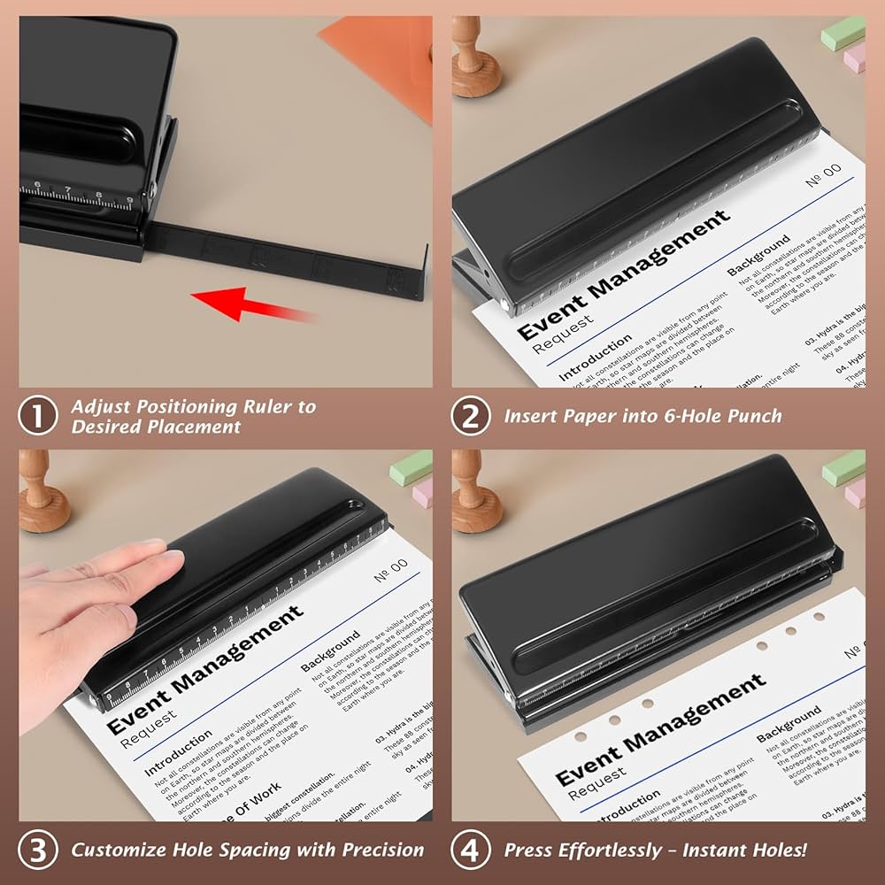 Amazon.co.jp: オールメタル 調節可能 6穴ペーパーパンチャー A5 A6 A7