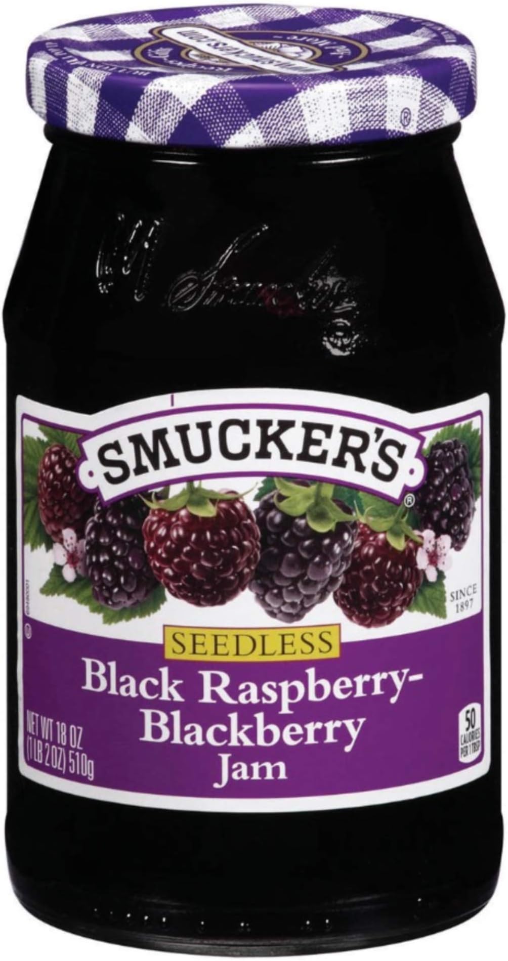 Seedless Black Rasperry - Blackberry Jam, 18oz Jar