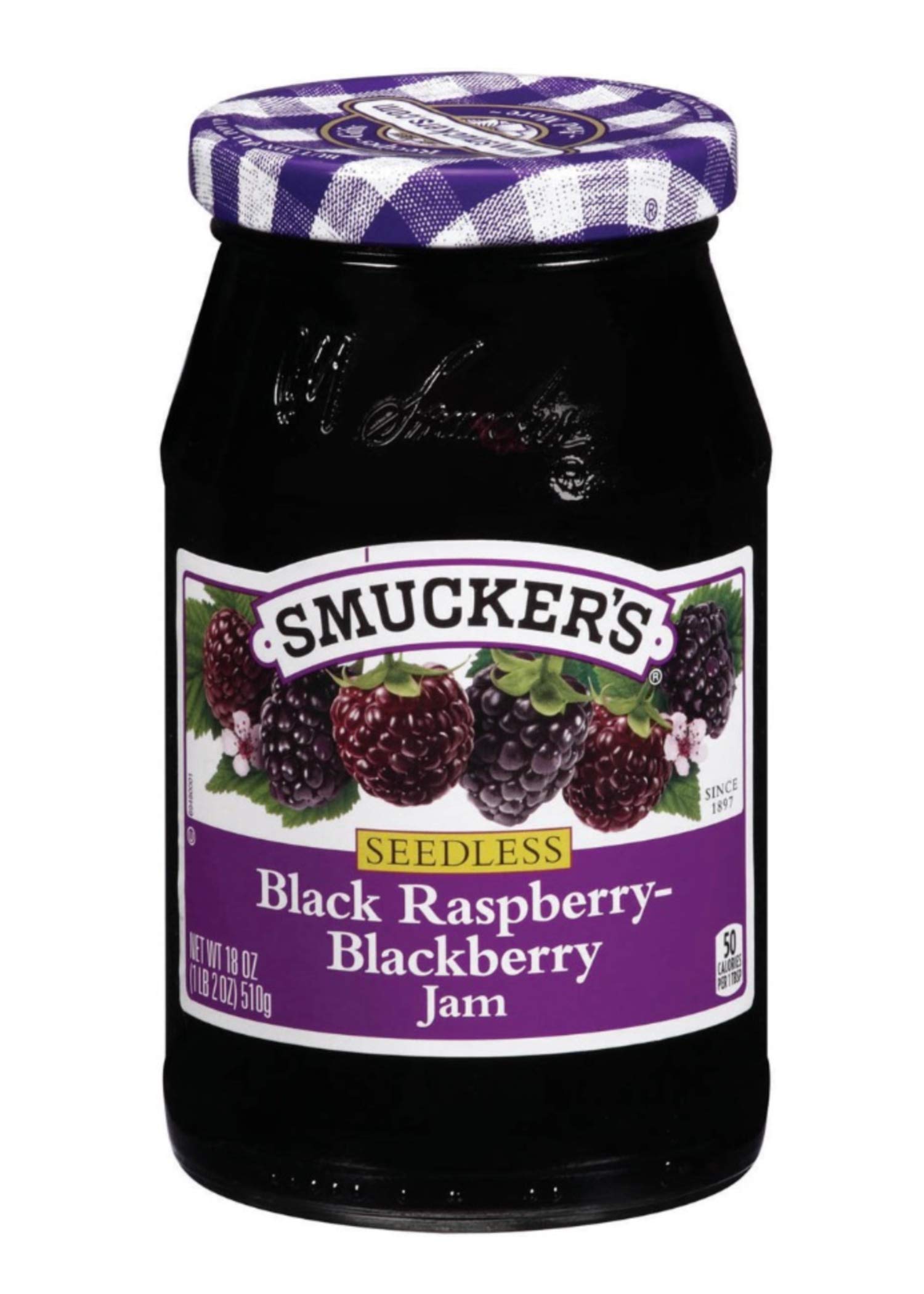 Seedless Black Rasperry - Blackberry Jam, 18oz Jar