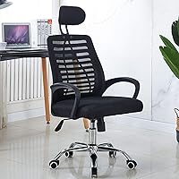 Vista 2 de Silla de escritorio con respaldo medio, silla ergonómica de oficina, silla de computadora de malla con soporte lumbar, silla giratoria de altura
