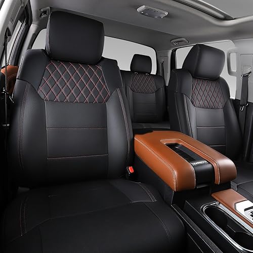Miniatura 5 de PTYYDS Fundas de asiento compatibles con Toyota Tundra Crewmax 2022-2024 y fundas de asiento de doble cabina de repuesto para accesorios Toyota