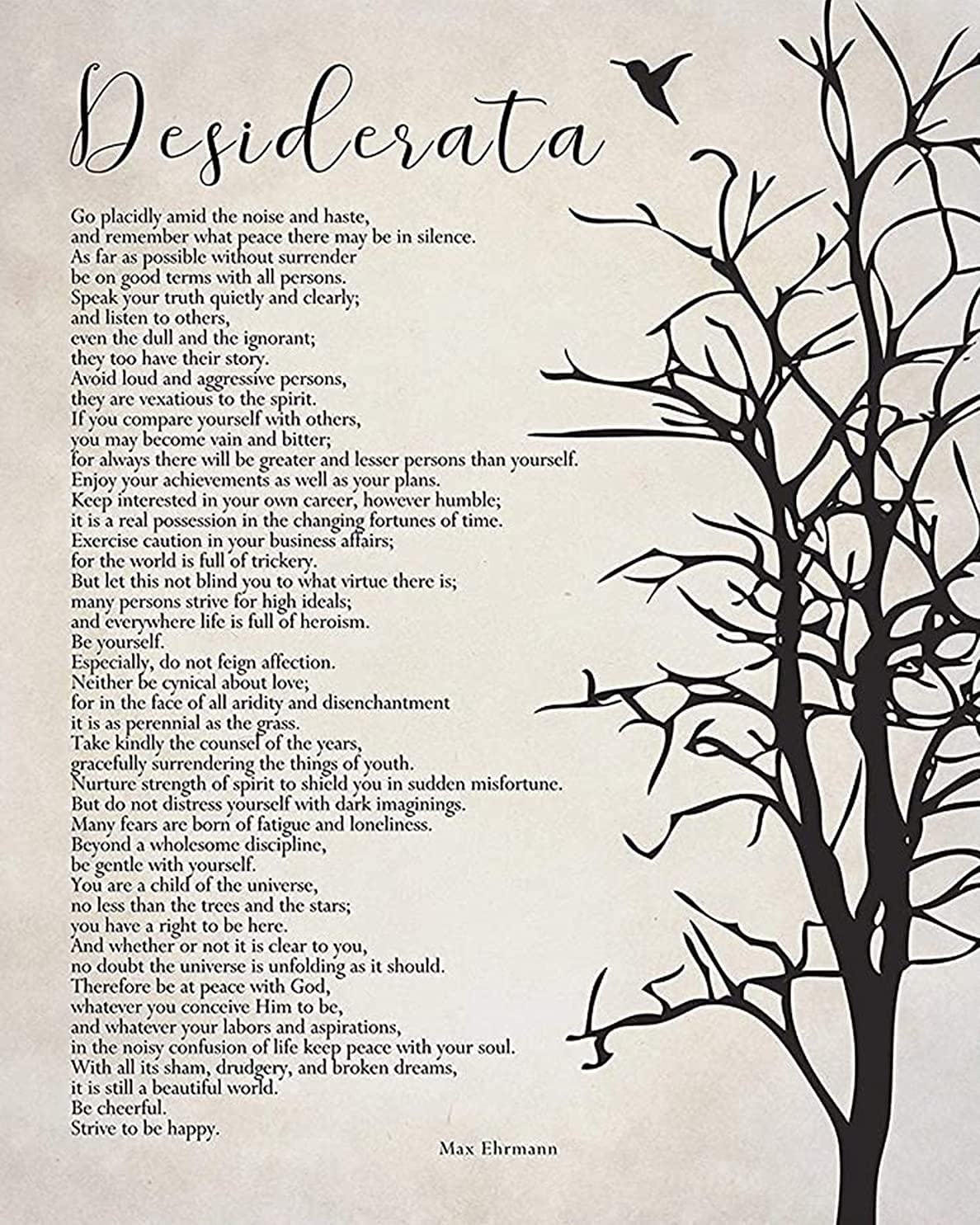 Gqwjksz As Pic Baby Room Decor Gray Desiderata Poem Metal Tin Sign Art Poem Wall Art Cute Wall Decorations For Bedroom 12X16 Inch