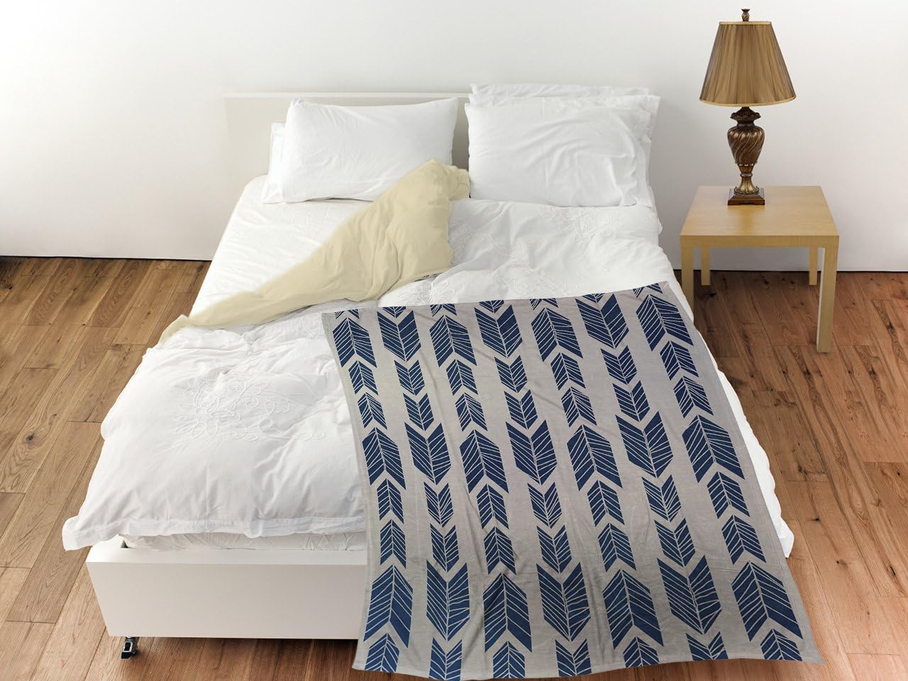Manual Woodworkers & Weavers Coral Fleece Throw, 60 by 80-Inch, Featherwood Blue