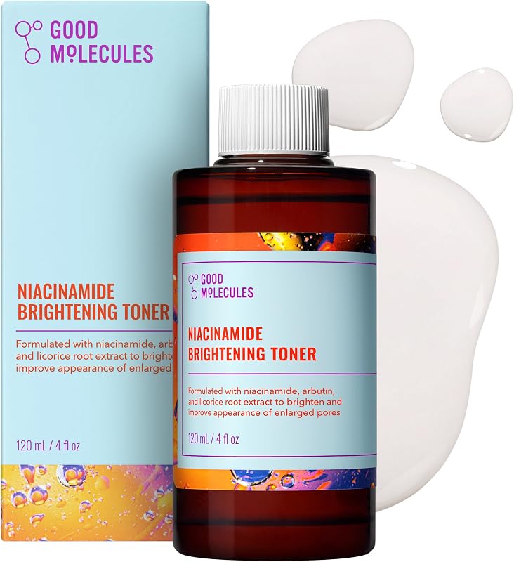 Good Molecules Niacinamide Brightening Toner with Arbutin, 4 fl oz | Brightens and evens the look of skin tone, refines texture, and minimizes the look of pores.