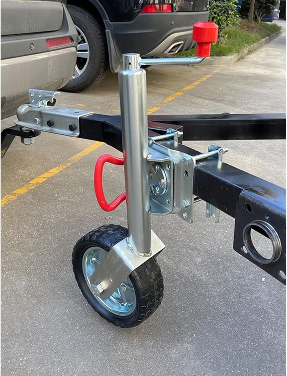 Trailer Jack Wheel - Heavy-Duty Bolt-On Swivel Jack, with 10-Inch Wheel, Heavy-Duty Swivel Mount, 2000 Lbs Capacity Boat Trailer Jack, 10.2 Inches Vertical Tr
