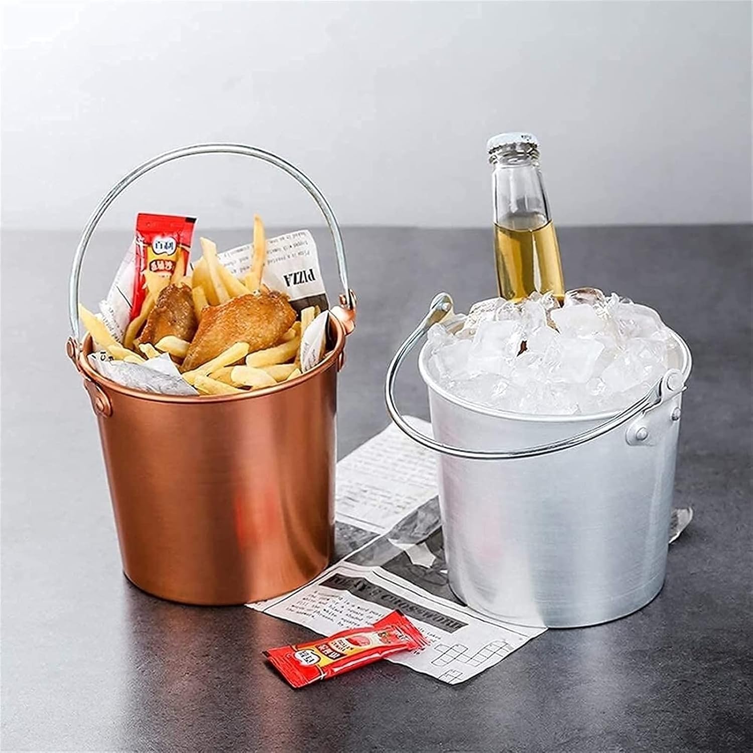 Ice Bucket,Ice Bucke,Mini Ice Bucket | Stainless Steel Champagne Ice Bucket Wine Chiller,Bar KTV Mini Ice Bucket Cha