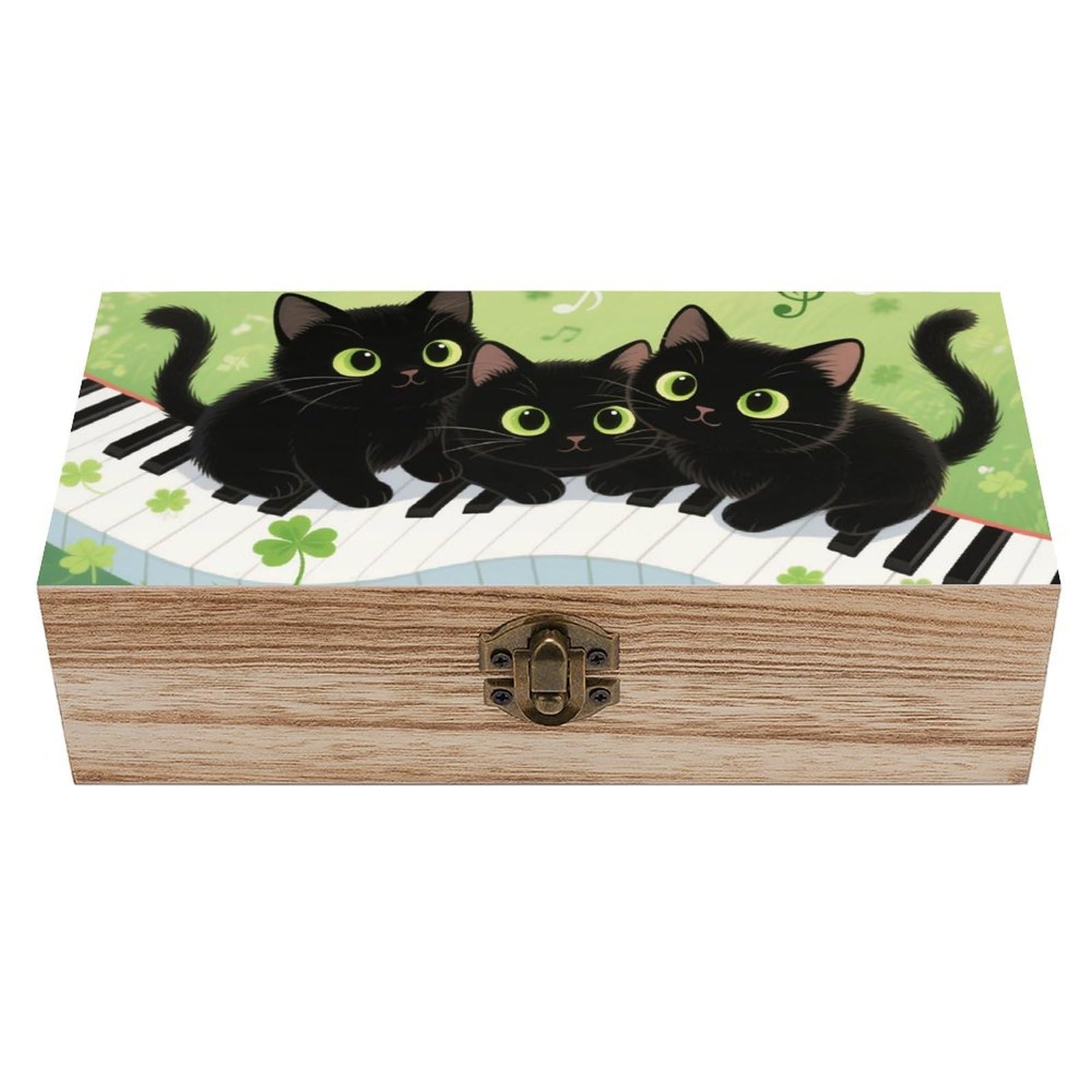 Wooden Storage Box with Hinged Lid Decorative Keepsake Boxes Organizer