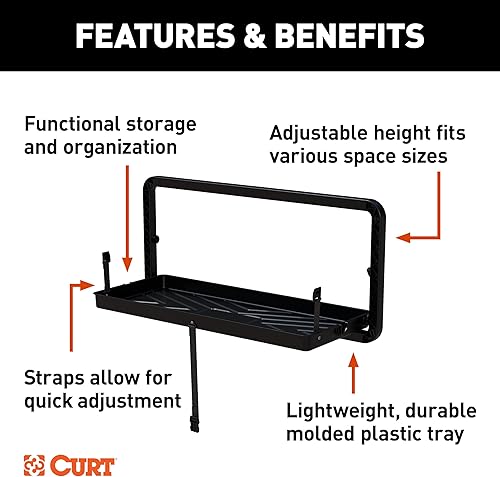 Miniatura 4 de CURT 18425 Pakka Cargo Caddie SUV Trunk Organizer, 34" x 14" Collapsible Storage Tray, Seat Back Mounted Cargo Carrier, 50 lb Capacity for Groceries