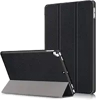 USTIYA Capa para iPad 9ª/8ª/7ª geração 10,2 polegadas 2021/2020/2019, Couro Protector, Feita de PC + PU, com Função de Acordar/Aativar (Preta)