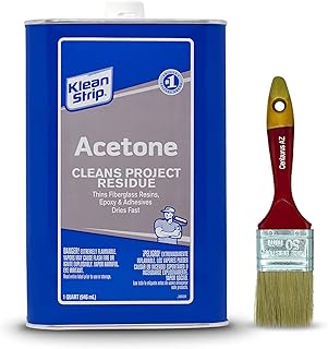 Klean-Strip Acetone Strong Fast-Acting Thinning Cleaning Fiberglass Epoxy Resins Adhesives Heavy Duty Degreaser 95% Pure L...