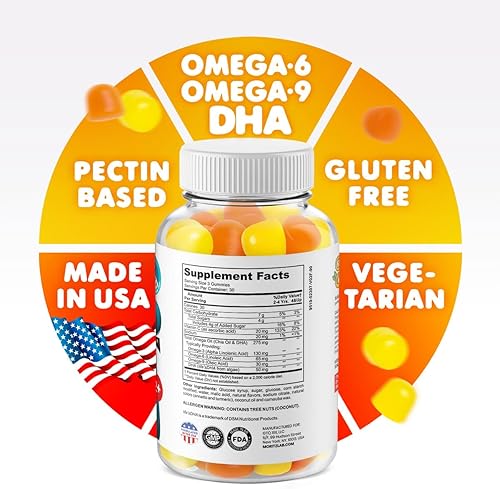 Miniatura 5 de DR. MORITZ Gomitas Omega 3 Kids (180 unidades), gomitas veganas Omega3 para niños sin aceite de pescado, vitaminas para la salud del cerebro y el