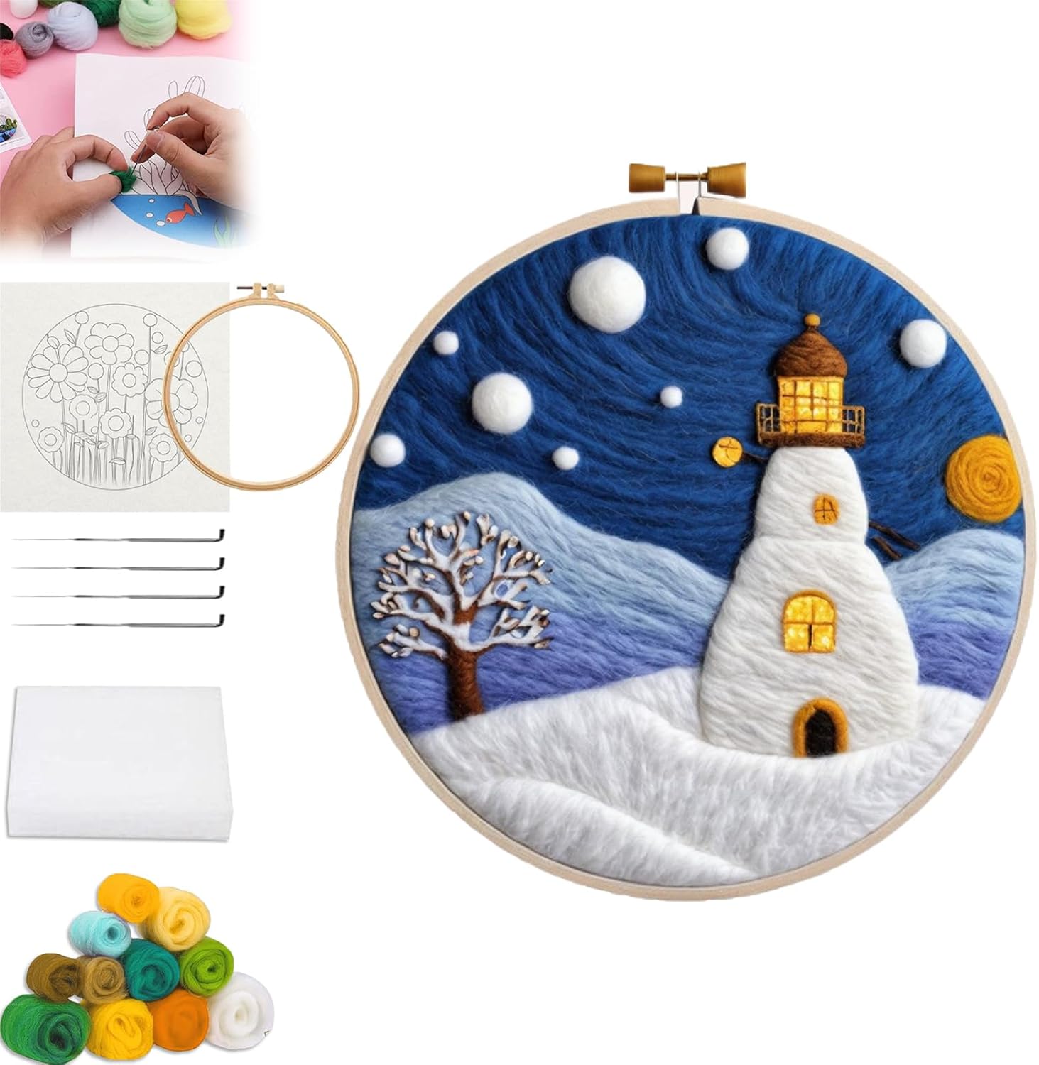 Christmas Needle Felting Kit, Decorative Needle Felting Kit